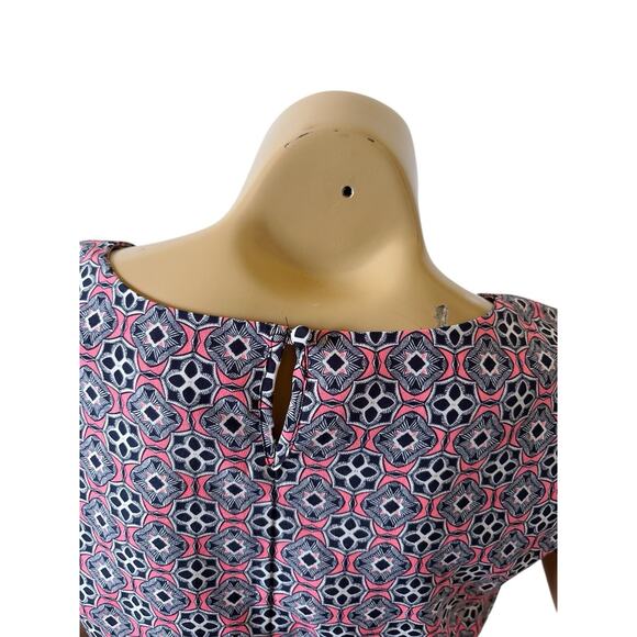 J. Crew XXS Geometric Print Scoop Neck Short Sleeve Blouse - Picture 6 of 8